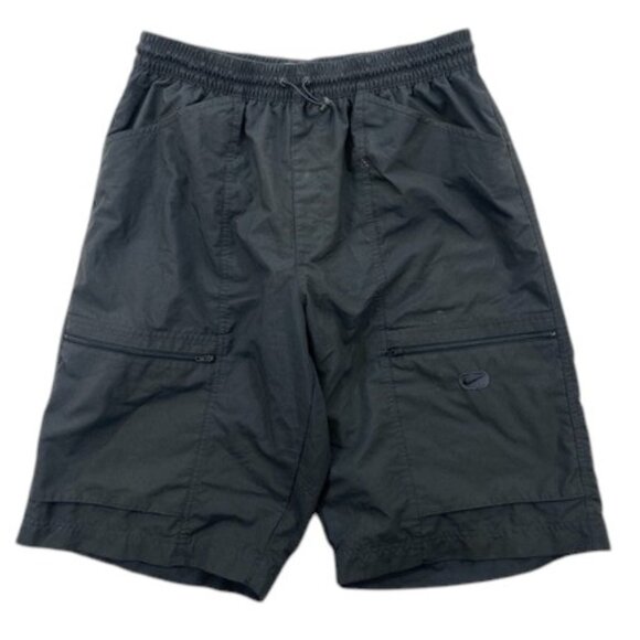 Vintage Nike Men’s S Black Cargo Shorts Adjustable‎ Waist Belted Liner - Picture 1 of 11